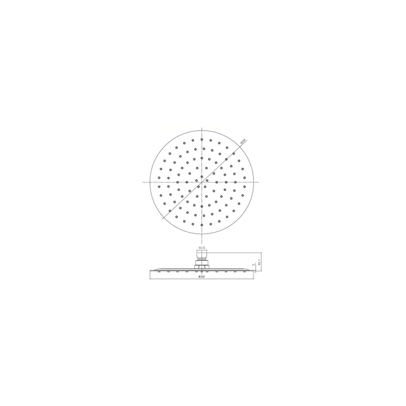 RAK Ultra Slim Air Induction Shower Head Round 250mm Chrome