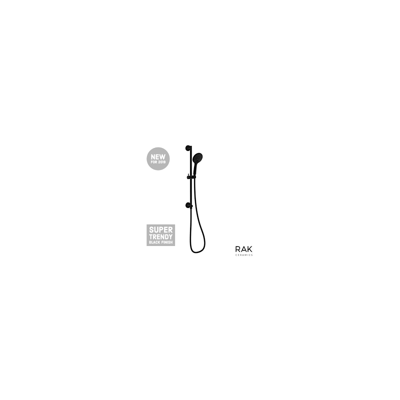 RAK Slide Rail Kit with 3 Function Head & Wall Outlet Black RAK Slide Rail Kit with 3 Function Head & Wall Outlet Black