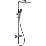 RAK Compact Square Exposed Thermostatic Shower Column Black