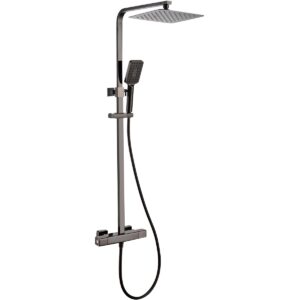 RAK Compact Square Exposed Thermostatic Shower Column Black