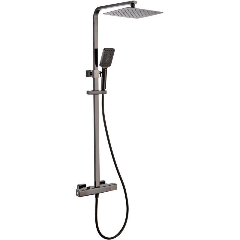 RAK Compact Square Exposed Thermostatic Shower Column Black RAK Compact Square Exposed Thermostatic Shower Column Black