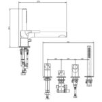 RAK Sorrento 4 Hole Bath Shower Mixer Matt Black