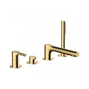 RAK Sorrento 4 Hole Bath Shower Mixer Brushed Gold
