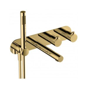 RAK Sorrento Dual Outlet Shower Valve with Handset & Spout Brushed Gold