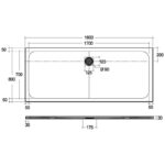 RAK Feeling Rectangular Shower Tray 1800x800mm Solid Cappuccino