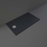 RAK Feeling Shower Tray Solid Black 80x140cm