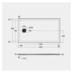 RAK Feeling Shower Tray Solid Black 80x140cm