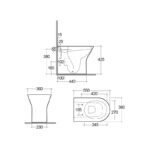 RAK Resort Comfort Height Back To Wall Pan with Sandwich Seat