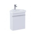 RAK Resort Wall Hung Corner Vanity Unit & Basin Matt White