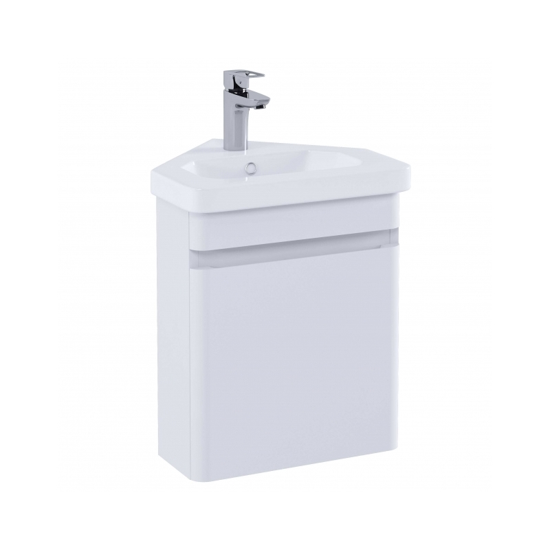 RAK Resort Wall Hung Corner Vanity Unit & Basin Matt White RAK Resort Wall Hung Corner Vanity Unit & Basin Matt White