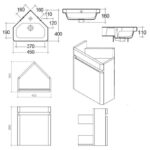 RAK Resort Wall Hung Corner Vanity Unit & Basin Matt White
