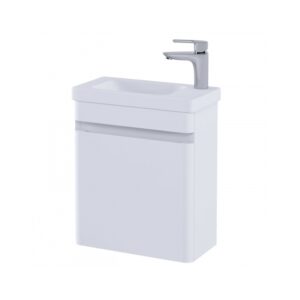 RAK Resort 450mm Wall Cloakroom Unit & RH Basin Matt White