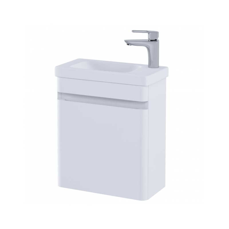 RAK Resort 450mm Wall Cloakroom Unit & RH Basin Matt White RAK Resort 450mm Wall Cloakroom Unit & RH Basin Matt White