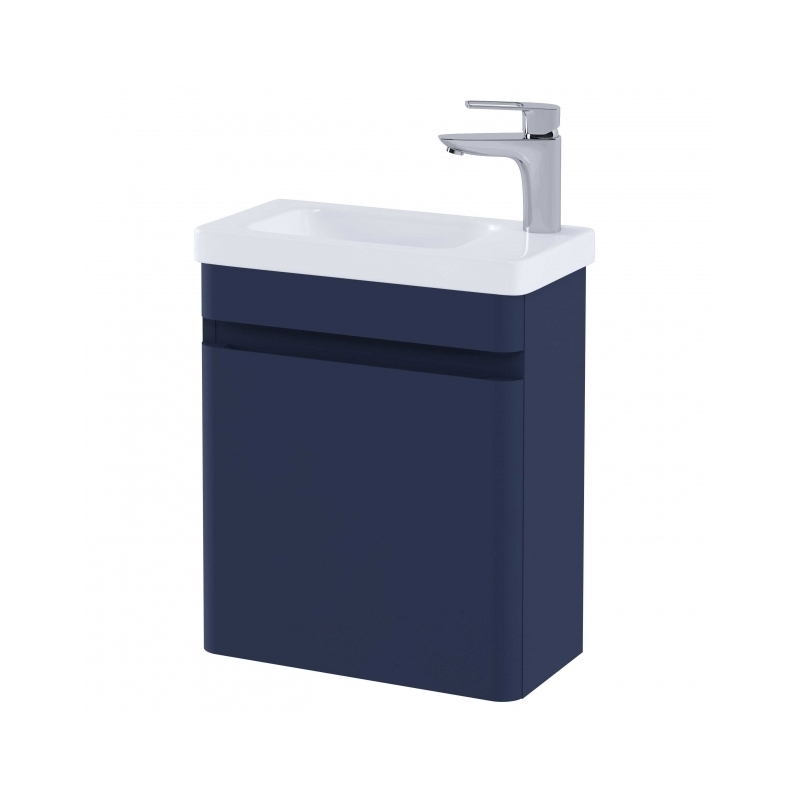 RAK Resort 450mm Wall Cloakroom Unit & RH Basin Matt Denim Blue RAK Resort 450mm Wall Cloakroom Unit & RH Basin Matt Denim Blue