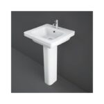 RAK Resort 500mm 1 Hole Basin & Full Pedestal