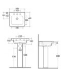 RAK Resort 500mm 1 Hole Basin & Full Pedestal