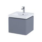 RAK Resort 1 Drawer 550mm Wall Vanity Unit & Basin Matt Grey