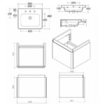 RAK Resort 1 Drawer 550mm Wall Vanity Unit & Basin Matt Grey