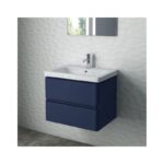 RAK Resort 2 Drawer 650mm Wall Vanity Unit & Basin Matt Denim Blue