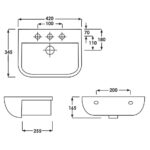 RAK Series 600 42cm Semi Recessed Basin 1 Tap Hole