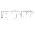 RAK Series 600 52cm Basin 2 Tap Holes