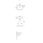 RAK Series 600 52cm Semi Recessed Basin 1 Taphole