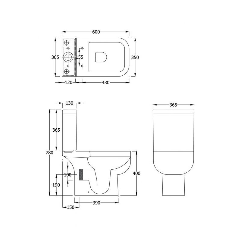 RAK Series 600 Compact Toilet with Frontline Soft Close Seat