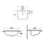 RAK Series 600 Inset Vanity Bowl 1 Taphole