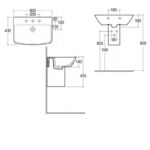 RAK Summit 600mm 1 Hole Basin & Semi Pedestal