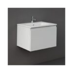 RAK Uno 1 Drawer 600mm Wall Vanity Unit & Basin Pure White