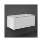 RAK Uno 1 Drawer 1000mm Wall Vanity Unit & Basin Pure White