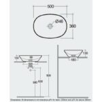 RAK Variant Oval Counter Wash Basin 50cm Alpine White