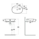 RAK Variant Elongated Oval Counter Top Basin 60cm 1 Tap Hole