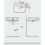 RAK Variant Rectangular Counter Top Basin 55cm 1 Tap Hole