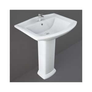 RAK Washington 650mm 1 Hole Basin & Full Pedestal