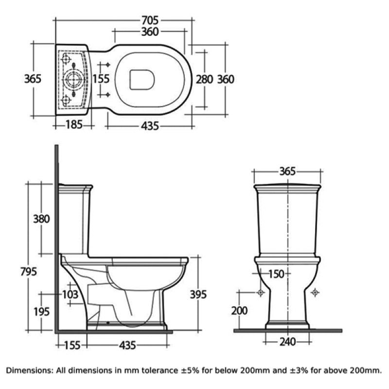 RAK Washington WC with Push Button Cistern & Matt Greige Seat