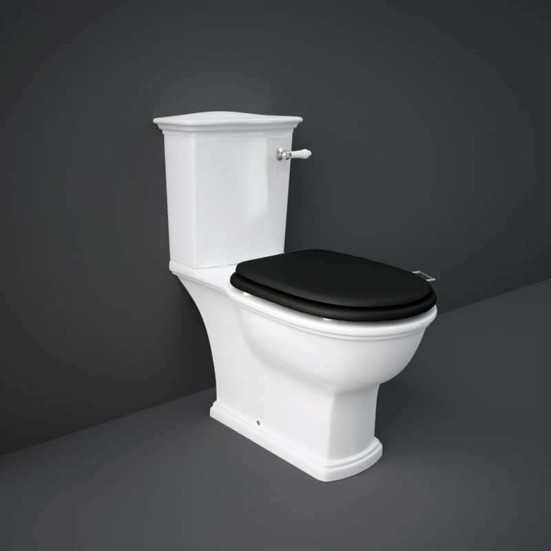 RAK Washington WC with Lever Handle & Matt Black Seat