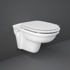 RAK Washington Rimless Wall Hung Pan & Matt White Soft Close Seat