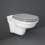 RAK Washington Rimless Wall Hung Pan & Matt Grey Soft Close Seat