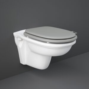 RAK Washington Rimless Wall Hung Pan & Matt Grey Soft Close Seat