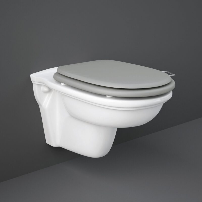 RAK Washington Rimless Wall Hung Pan & Matt Grey Soft Close Seat