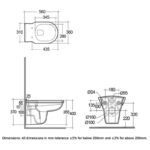 RAK Washington Rimless Wall Hung Pan & Matt Black Soft Close Seat
