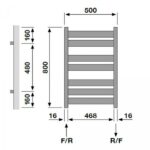 Redroom Azor Anthracite 800x500mm Towel Radiator