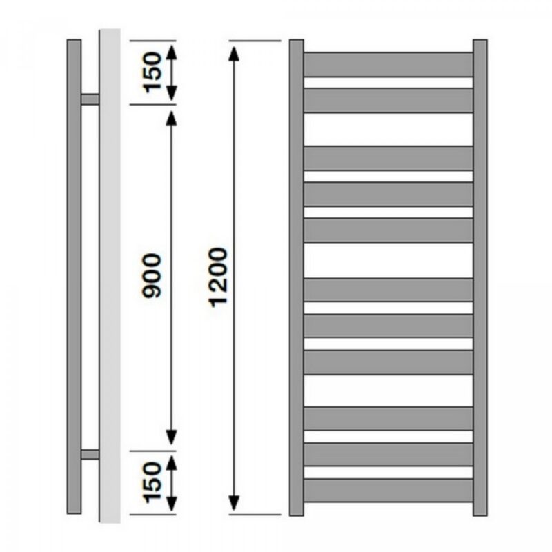 Redroom Azor White 1200x500mm Towel Radiator