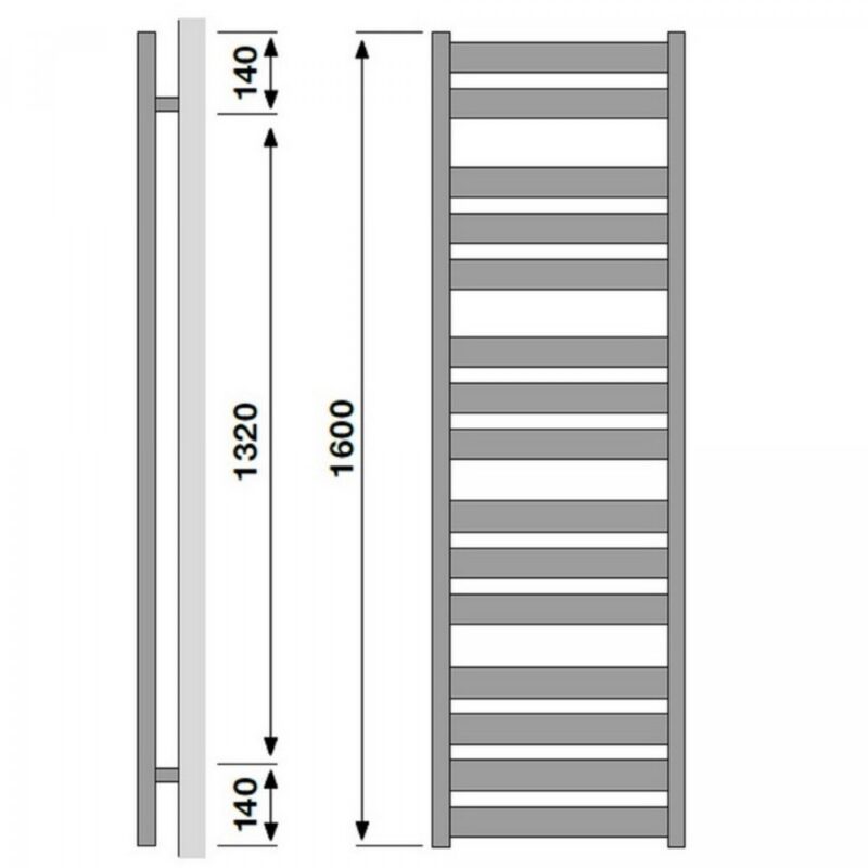 Redroom Azor White 1600x500mm Towel Radiator