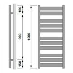 Redroom Azor Chrome 1200x500mm Towel Radiator