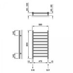 Redroom Baxx Anthracite 800x500mm Towel Radiator