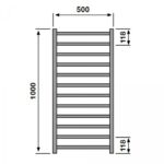 Redroom Baxx Anthracite 1000x500mm Towel Radiator