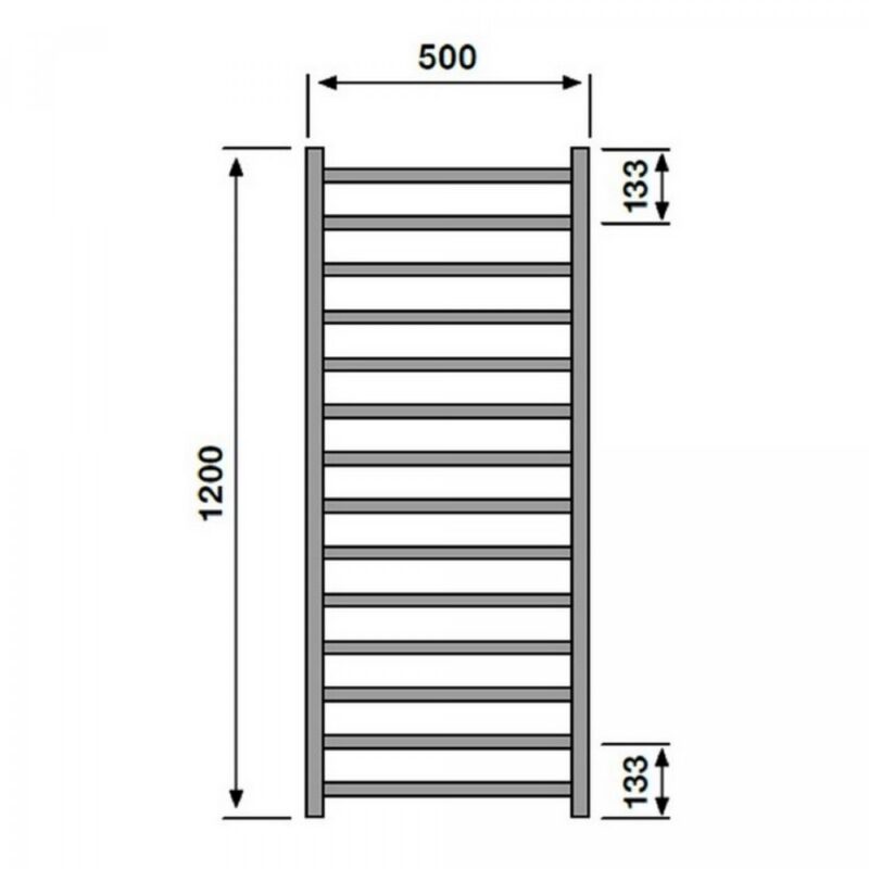 Pure Elements Cyrus Anthracite 1200x500mm Towel Radiator