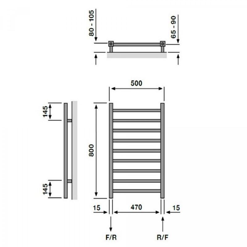 Pure Elements Cyrus Chrome 800x500mm Towel Radiator